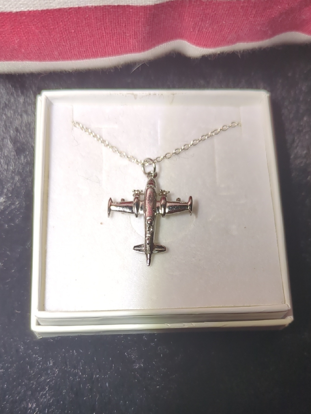 Vintage Military Navy Airplane Pendant Necklace in Sterling Silver  NOW ONLY $75